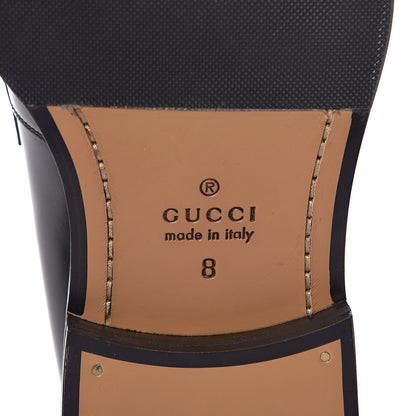 Gucci Calfskin Mens Web Sylvie Loafers 8 Black 9 of 11