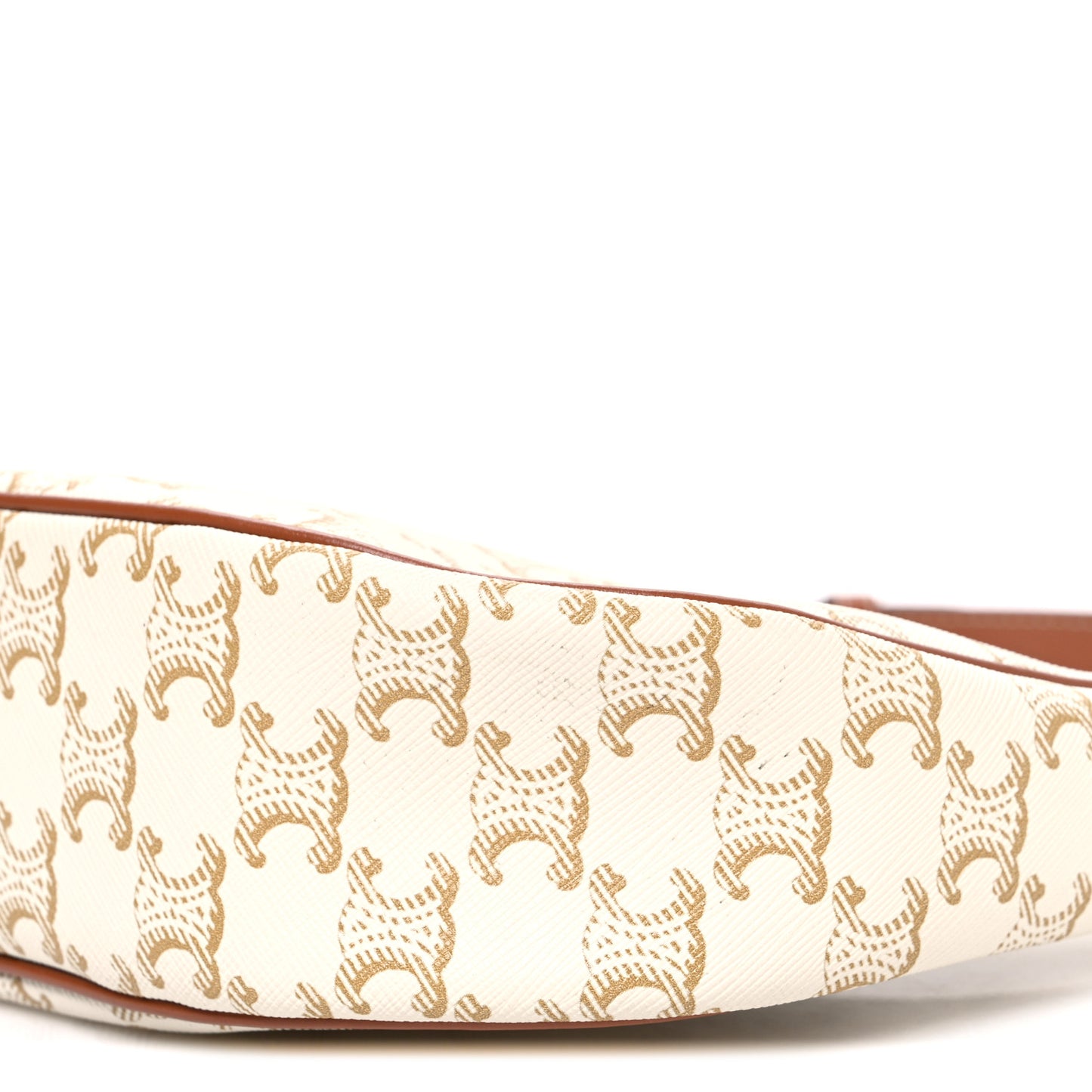 Canvas Calfskin Ava Triomphe Shoulder Bag White