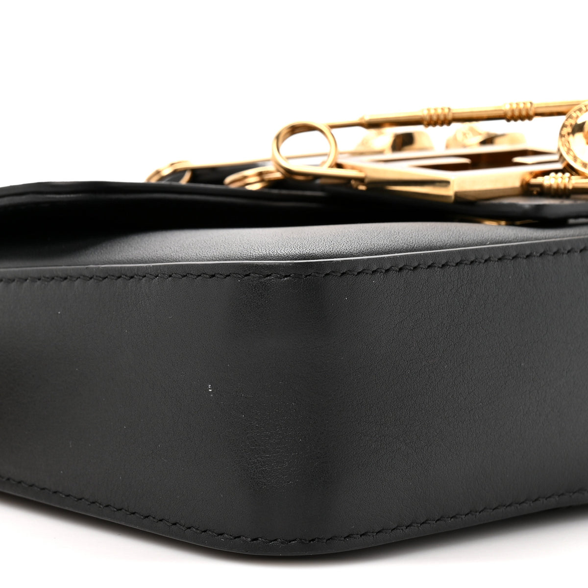 Fendi X VERSACE Vitello Seta Fendace Mini Brooch Baguette Black 9 of 9