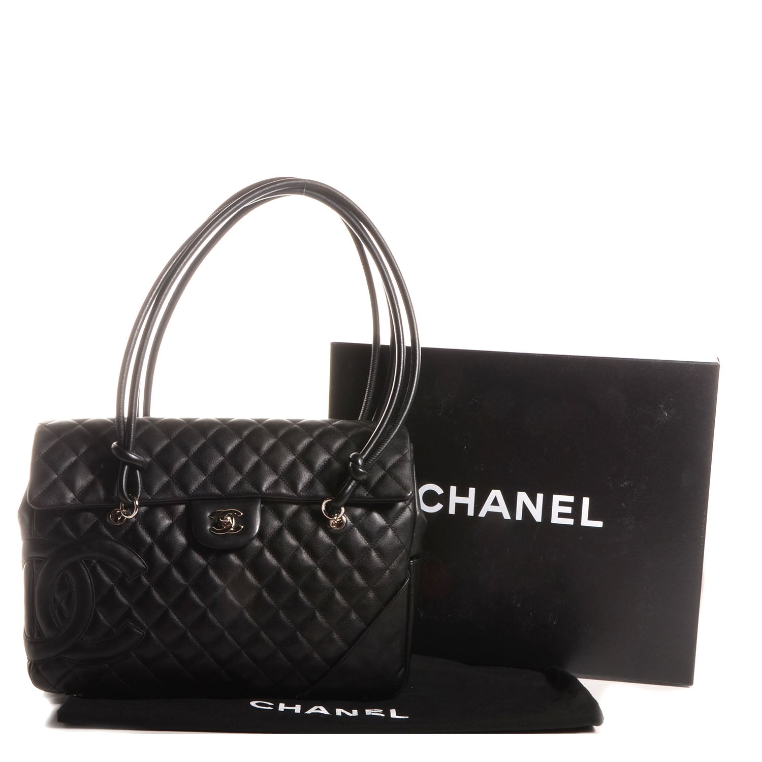 Chanel Calfskin Quilted Large Cambon Flap Black 3 of 8