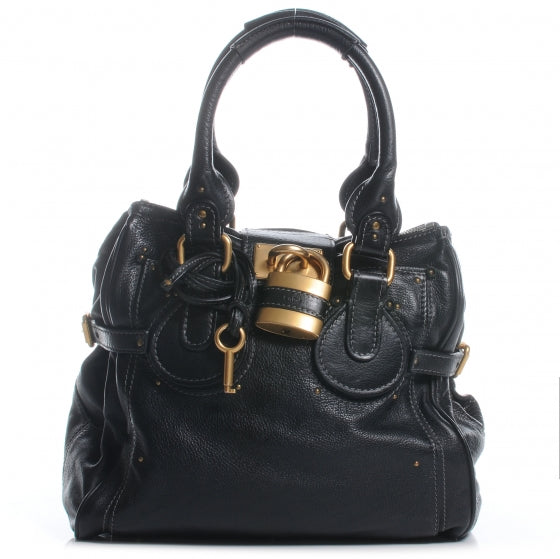 Leather Paddington Tote Black