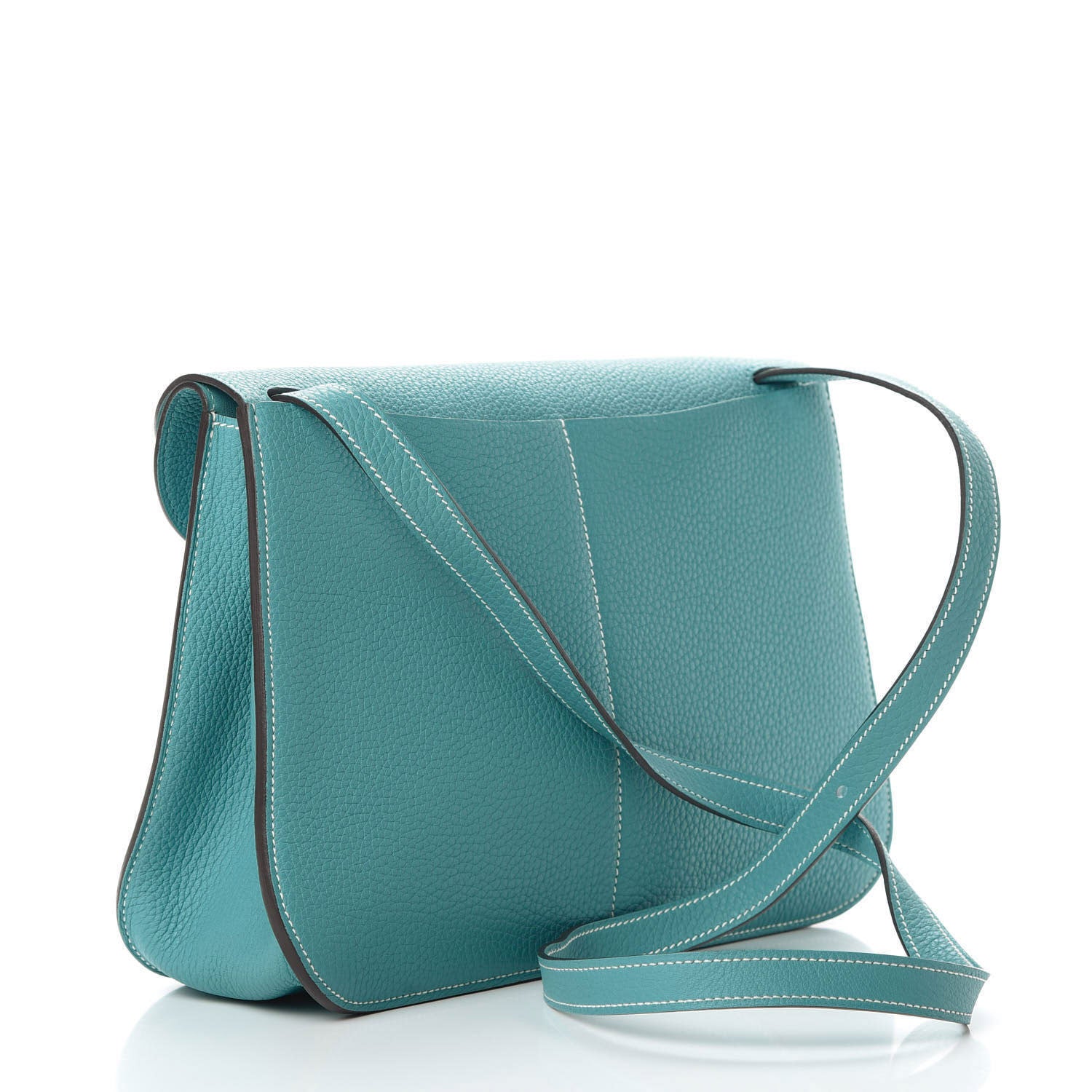 Hermes Taurillon Clemence Halzan 31 GM Bleu Jean 5 of 14