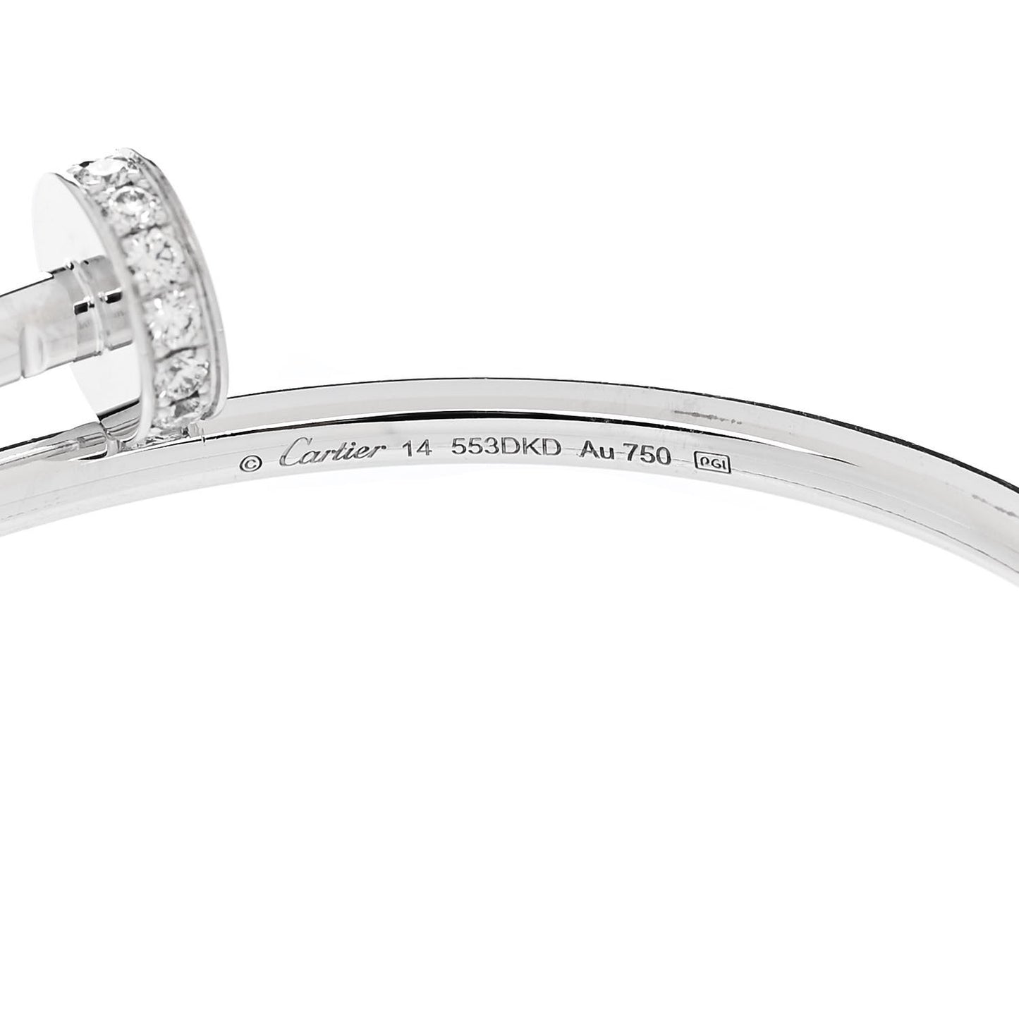 18K White Gold Diamond Small Juste Un Clou Bracelet 14
