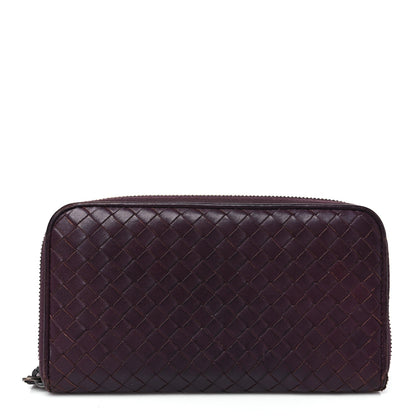 Bottega Veneta Nappa Intrecciato Zip Around Wallet Aubergine 1 of 14