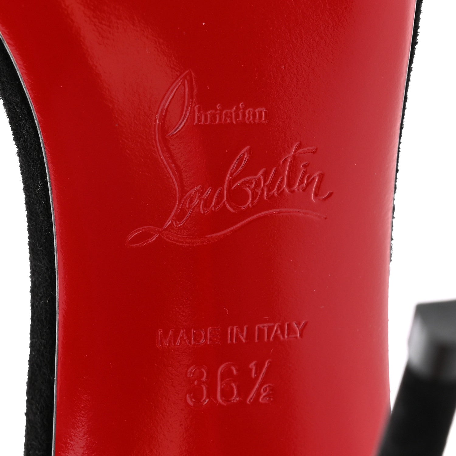 Christian Louboutin Veau Velours Umberta 100 Sandals 36.5 Black 6 of 14