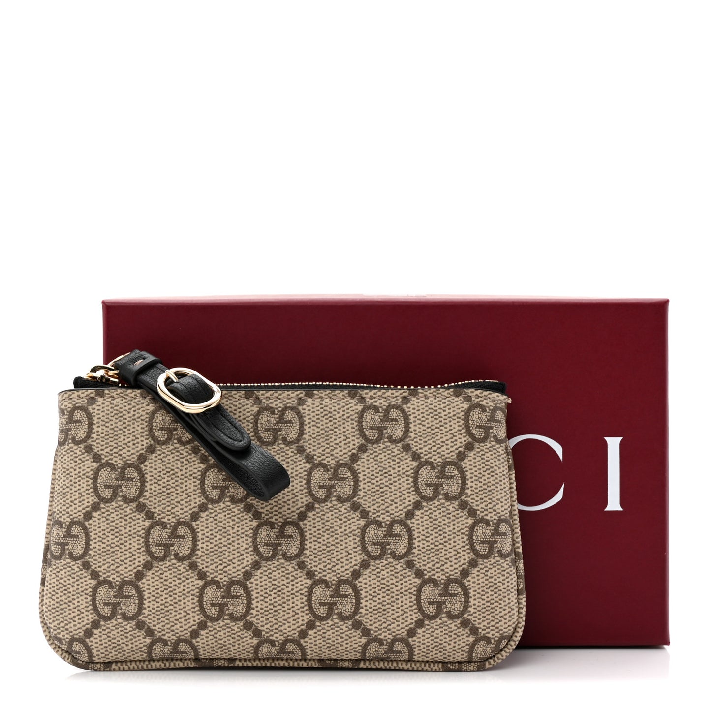 GG Supreme Monogram Selleria Key Case  Beige Black