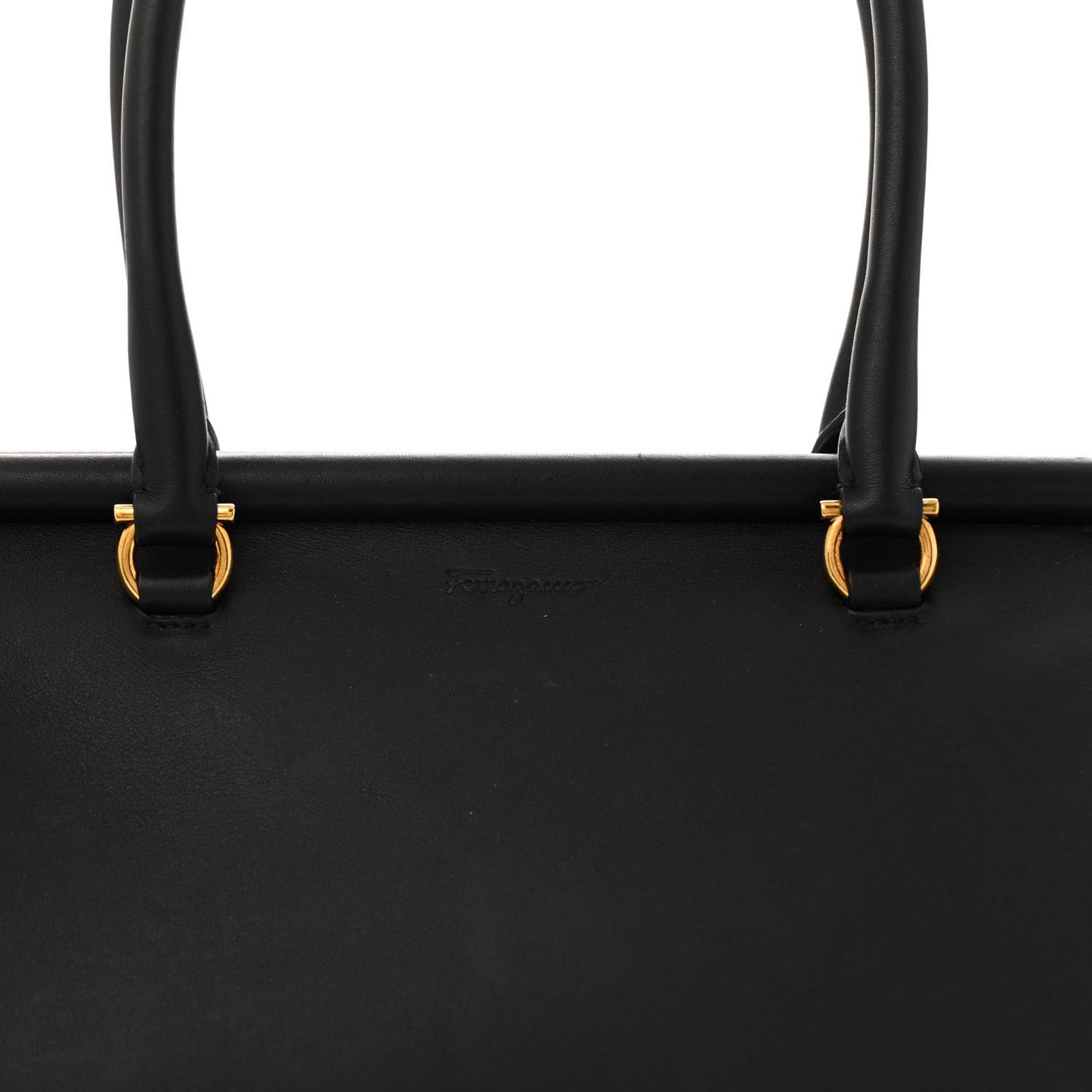 Calfskin Frame Satchel Black