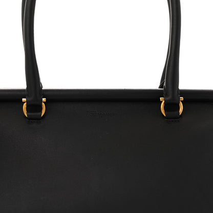 Salvatore Ferragamo Calfskin Frame Satchel Black 7 of 10