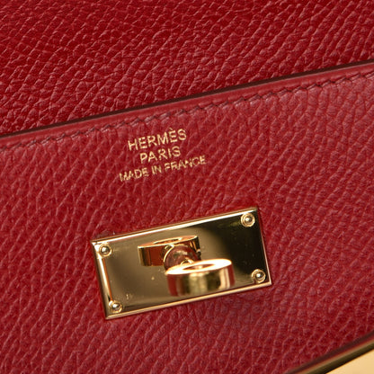 Hermes Epsom Kelly Longue Wallet Rouge Casaque 6 of 7