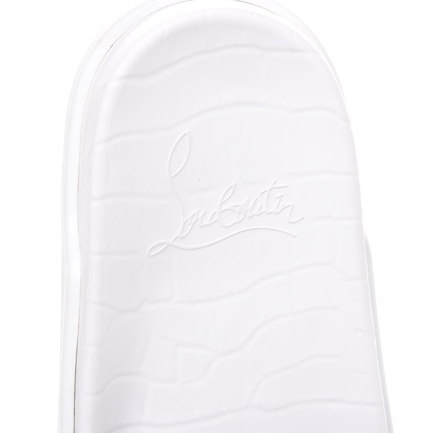 Christian Louboutin Calfskin Donna Studded Pool Fun Platform Flat Slide Sandals 41.5 White 6 of 8