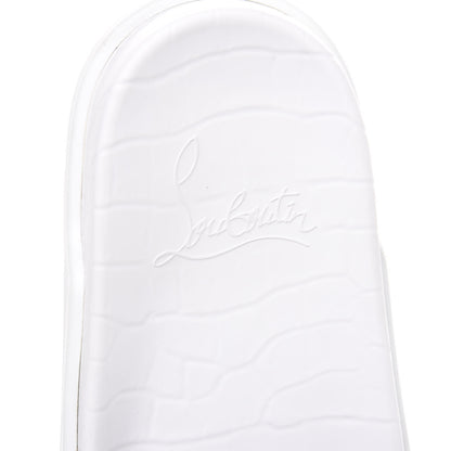Christian Louboutin Calfskin Donna Studded Pool Fun Platform Flat Slide Sandals 41.5 White 6 of 8