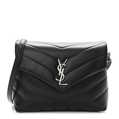 Saint Laurent Calfskin Y Quilted Monogram Toy Loulou Crossbody Bag Black 1 of 11
