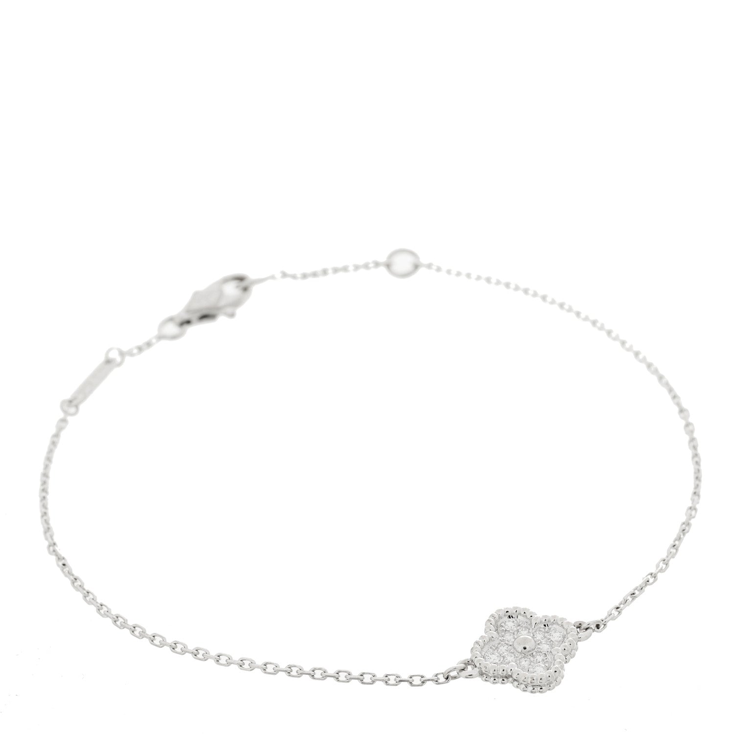 Van Cleef & Arpels 18K White Gold Diamond Sweet Alhambra Bracelet 1 of 5