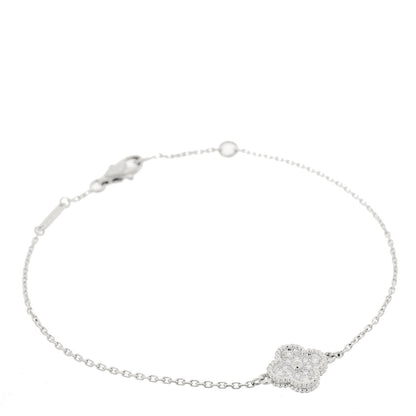 Van Cleef & Arpels 18K White Gold Diamond Sweet Alhambra Bracelet 1 of 5