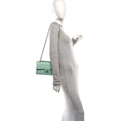 Chanel Caviar Quilted Small Double Flap Light Green 2 of 11