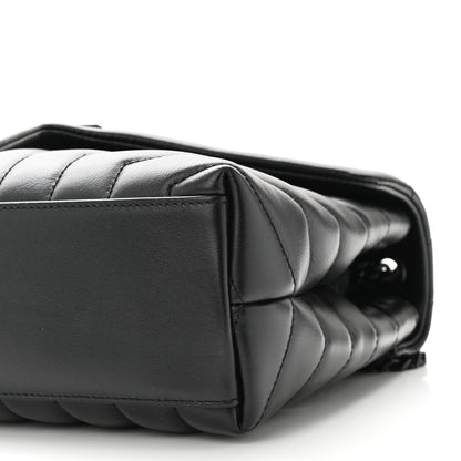 Saint Laurent Calfskin Y Quilted Monogram Monochrome Small Loulou Chain Satchel Black 9 of 9