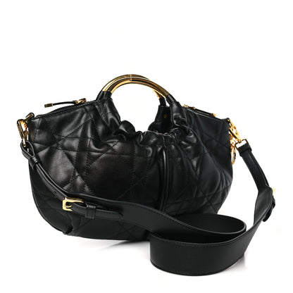 Christian Dior Calfskin Macrocannage Walk In Dior Hobo Black 3 of 10
