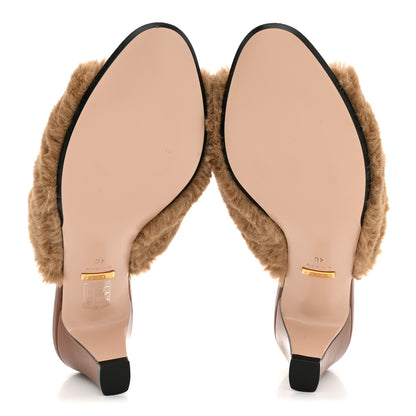 Gucci X DANS LE VERT Faux Fur Horsebit Mules 37 Brown 6 of 11