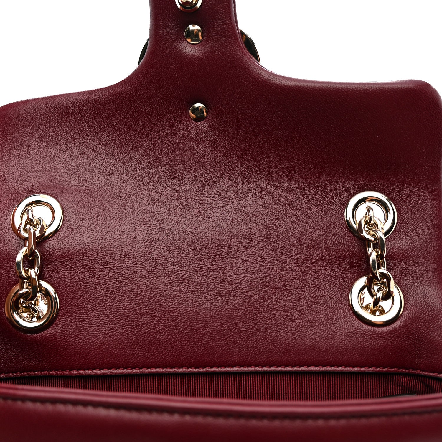 Gucci Lambskin Matelasse Small GG Marmont Shoulder Bag Rosso Ancora 11 of 12