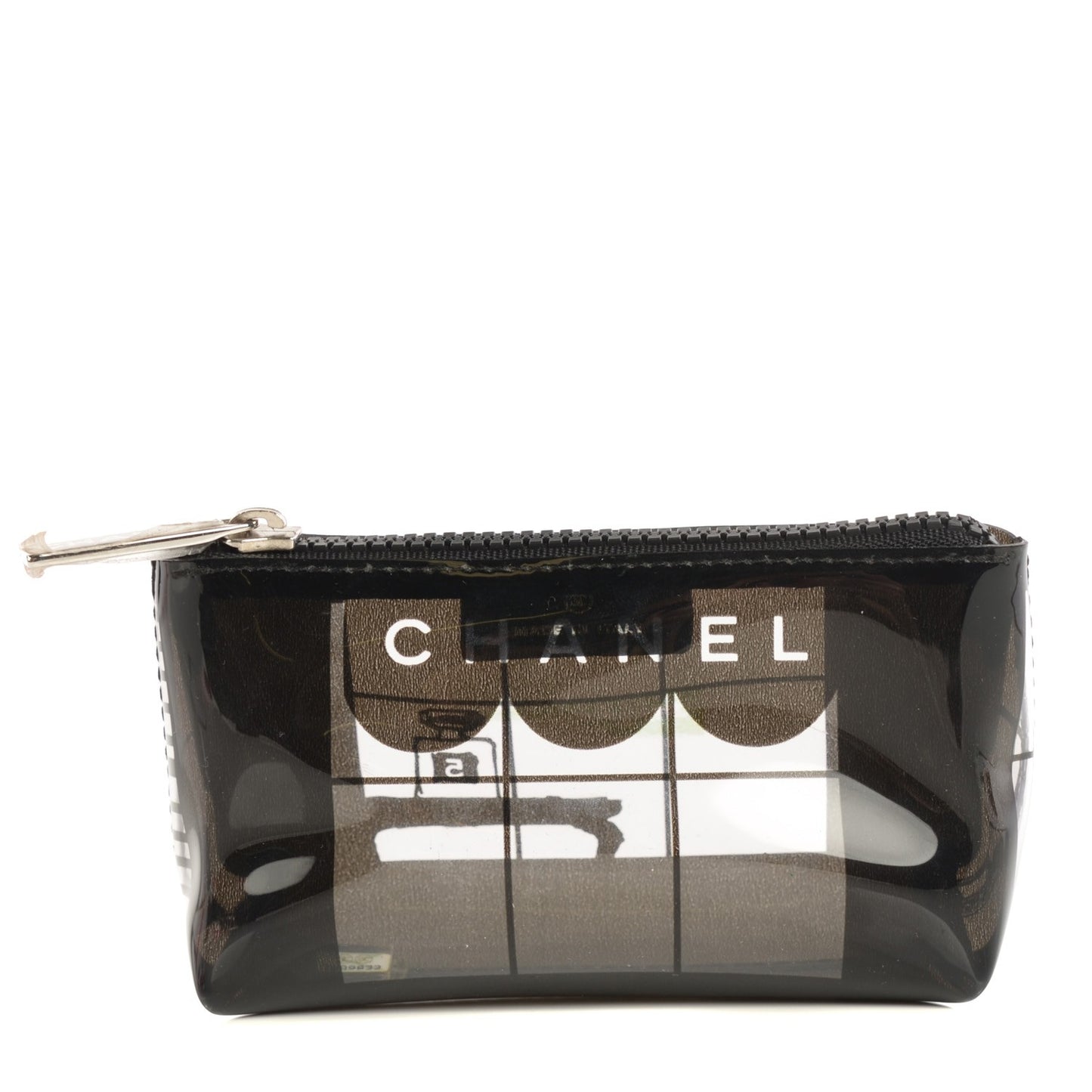 Vinyl Coco Window Cosmetic Pouch Black