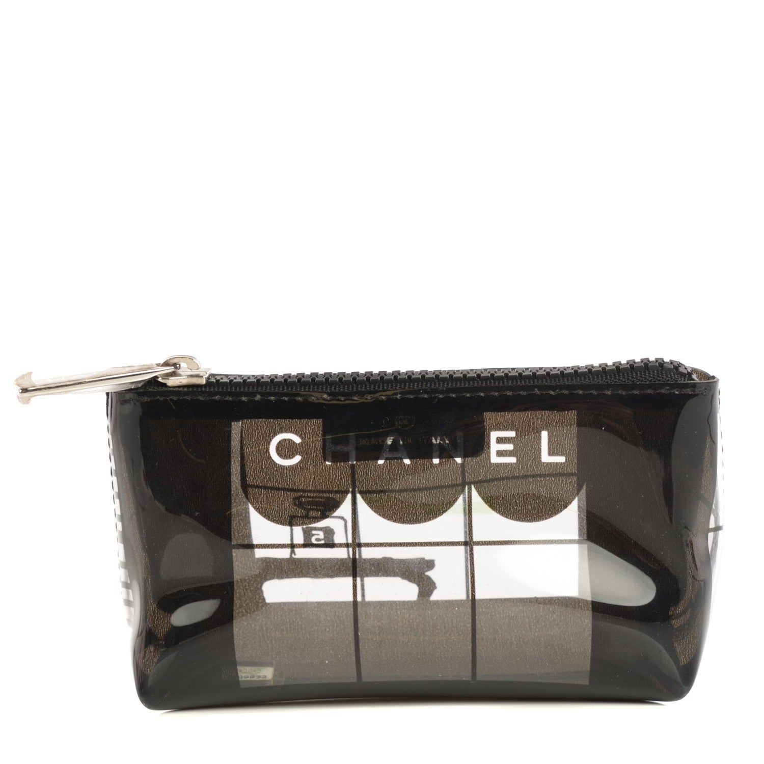 Chanel Vinyl Coco Window Cosmetic Pouch Black 1 of 7