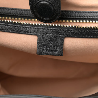 Gucci Textured Calfskin Web Medium Ophidia Shopping Tote Black 6 of 13