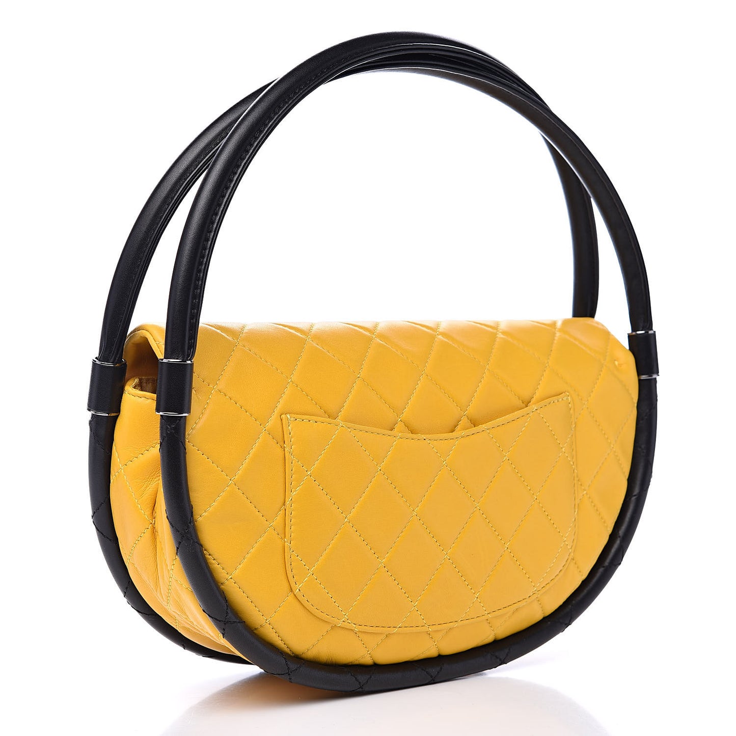 Quilted Lambskin Small Hula Hoop Flap Yellow