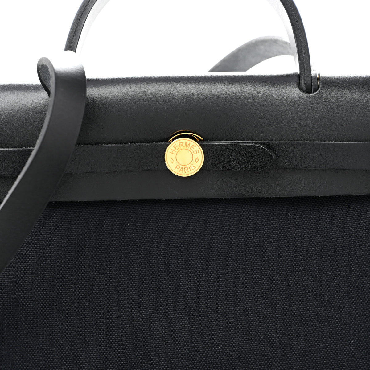 Hermes Military Toile Vache Hunter Herbag Zip Retourne 31 PM Black 9 of 12