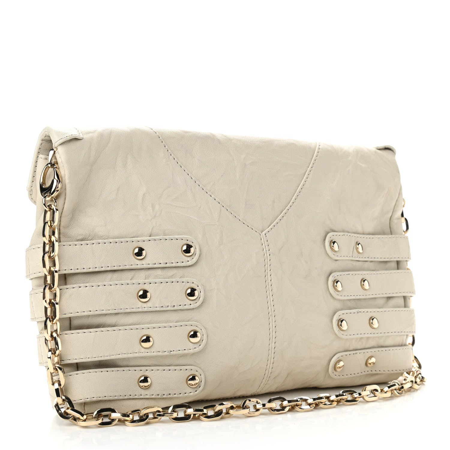 Jimmy Choo Lambskin Brix Convertible Clutch White 3 of 10