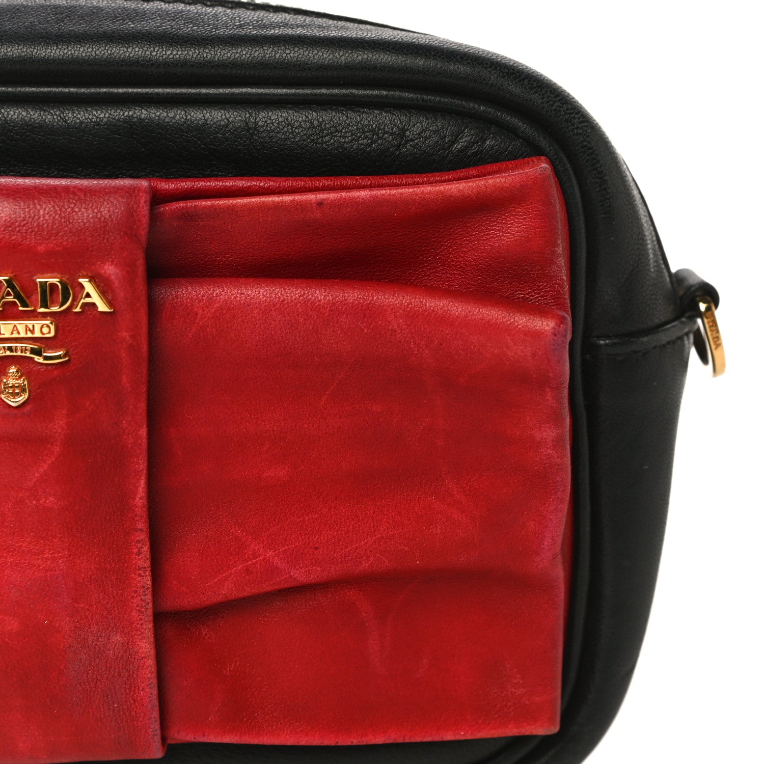 Prada Nappa Fiocco Bow Crossbody Clutch Black Fuoco 13 of 16