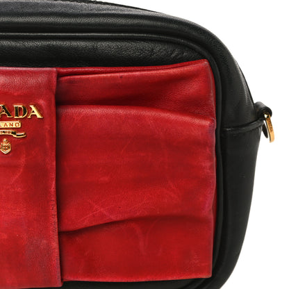 Prada Nappa Fiocco Bow Crossbody Clutch Black Fuoco 13 of 16