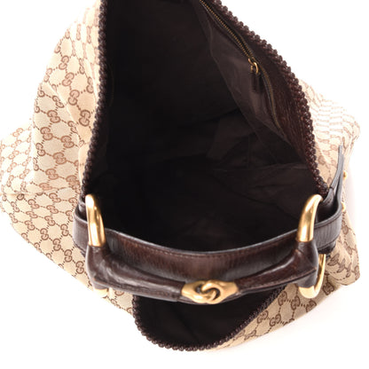 Gucci Monogram Large Horsebit Chain Hobo Dark Brown 5 of 8