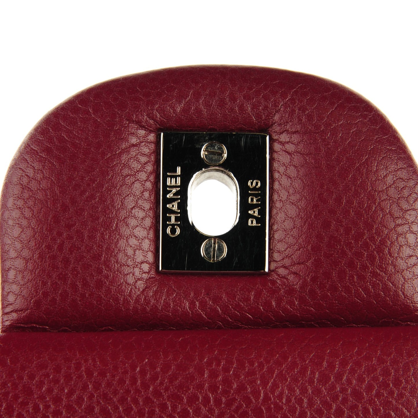 Caviar Maxi Single Flap Dark Red