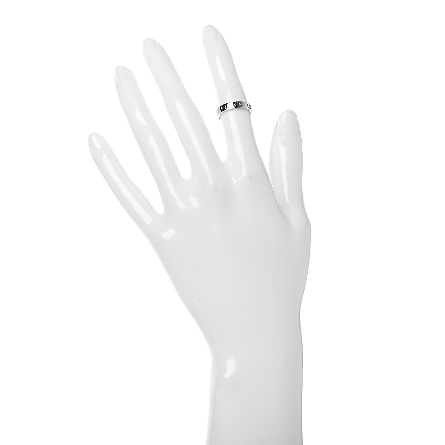 Cartier 18K White Gold 3.5mm LOVE Wedding Band Ring 48 4.5 2 of 5