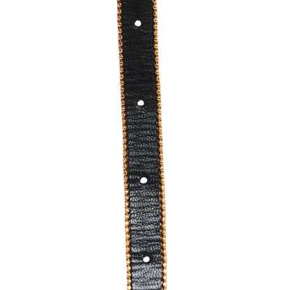 Gucci Calfskin Crystal Embellished Double G Choker Necklace Black 6 of 8