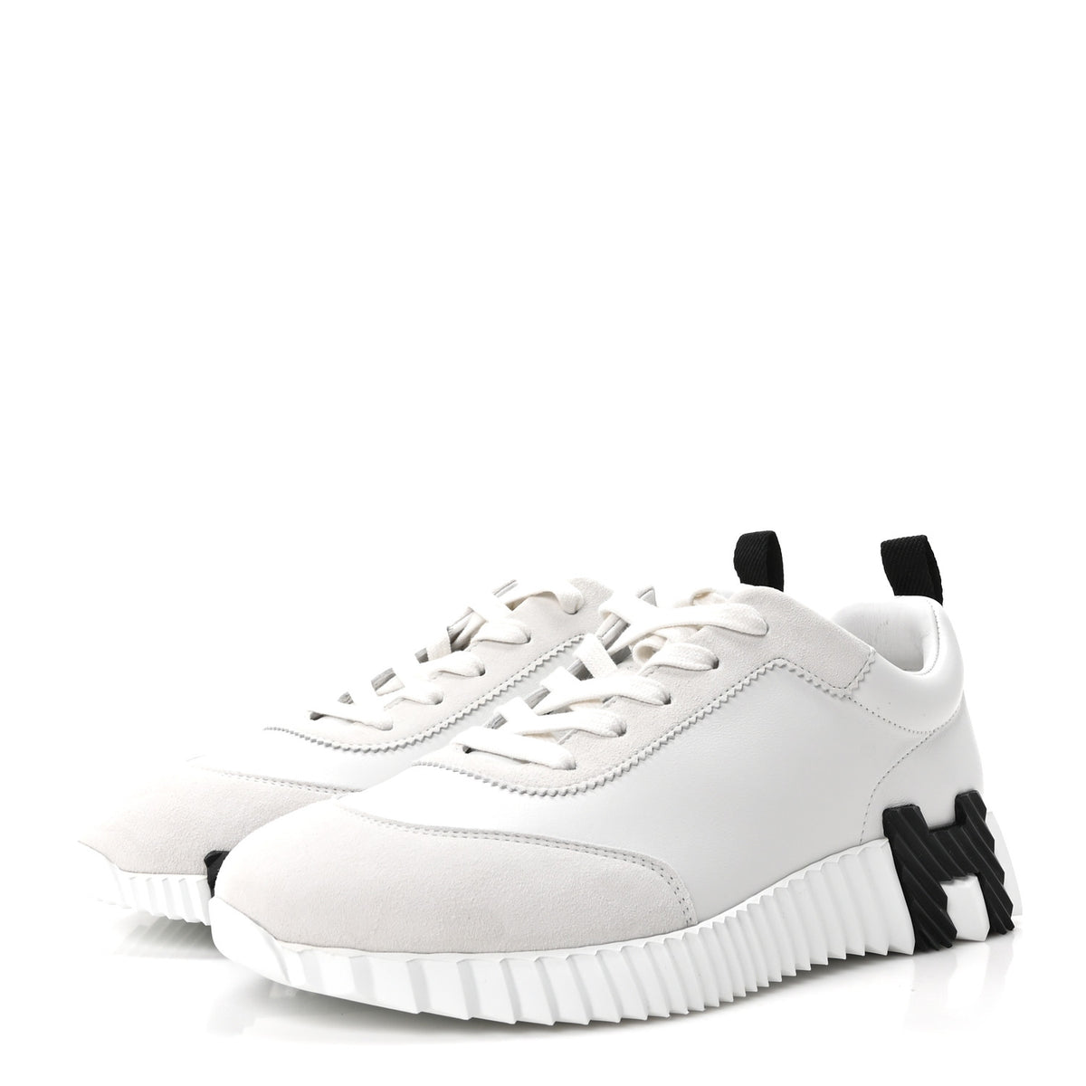 Sport Goatskin Suede Goatskin Bouncing Sneakers 38.5 White Black