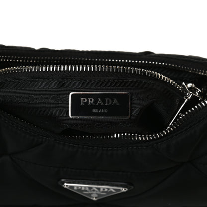 Prada Re-Nylon Triangle Padded Patchwork Shoulder Bag Black 6 of 12
