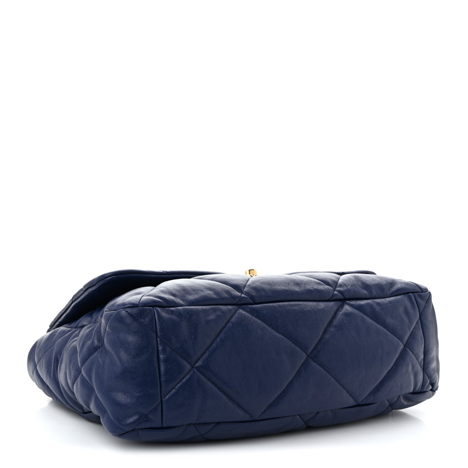 Chanel Goatskin Quilted Maxi Chanel 19 Flap Dark Blue 4 of 10