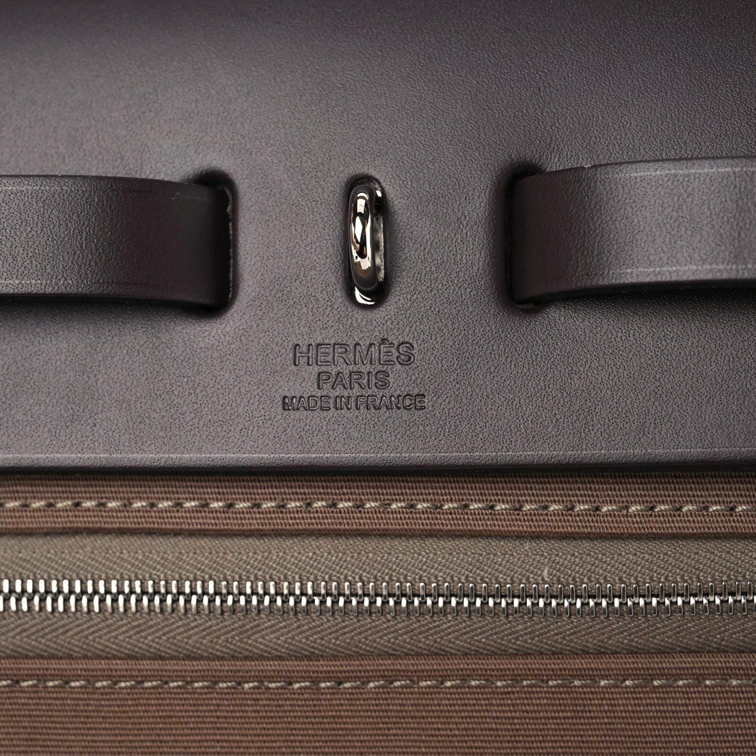 Hermes Toile Officier Vache Hunter Verso Herbag Zip Retourne PM 31 Dune Etoupe Ebene 6 of 10