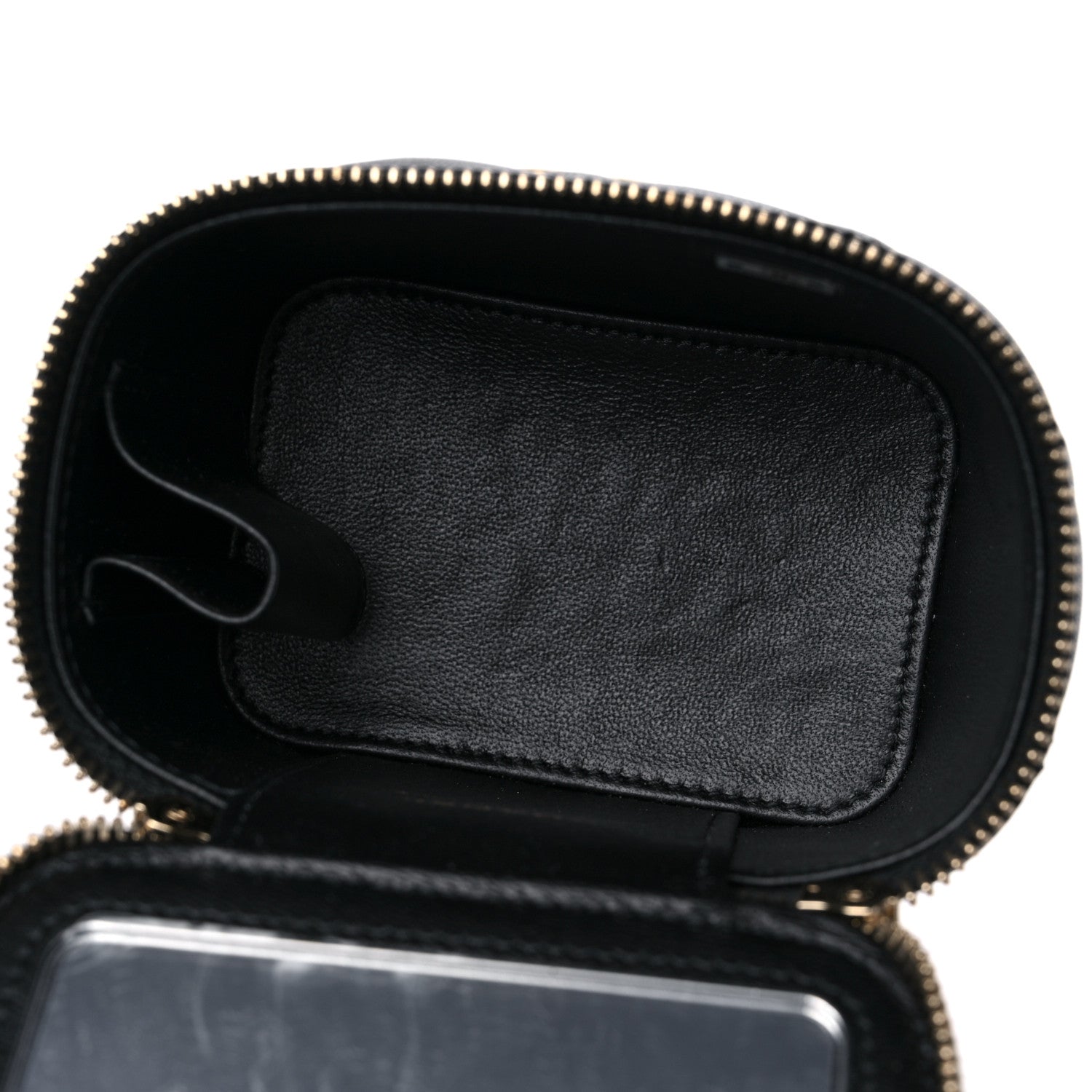 Chanel Lambskin Quilted Metal Mini Top Handle Vanity Case With Chain Black 5 of 11