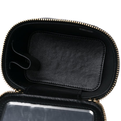 Chanel Lambskin Quilted Metal Mini Top Handle Vanity Case With Chain Black 5 of 11