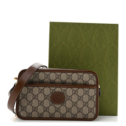 Gucci GG Supreme Monogram Azalea Calfskin Mini Retro Interlocking G Shoulder Bag Beige Ebony Brown Sugar 13 of 13