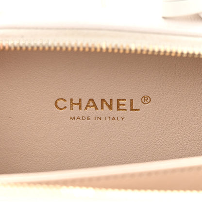 Chanel Caviar Quilted Small CC Filigree Vanity Case White 6 of 17