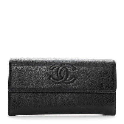Chanel Caviar Timeless CC Large Gusset Flap Wallet Black 1 of 10