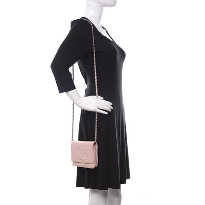 Chanel Caviar Timeless CC Wallet On Chain WOC Pink 2 of 14