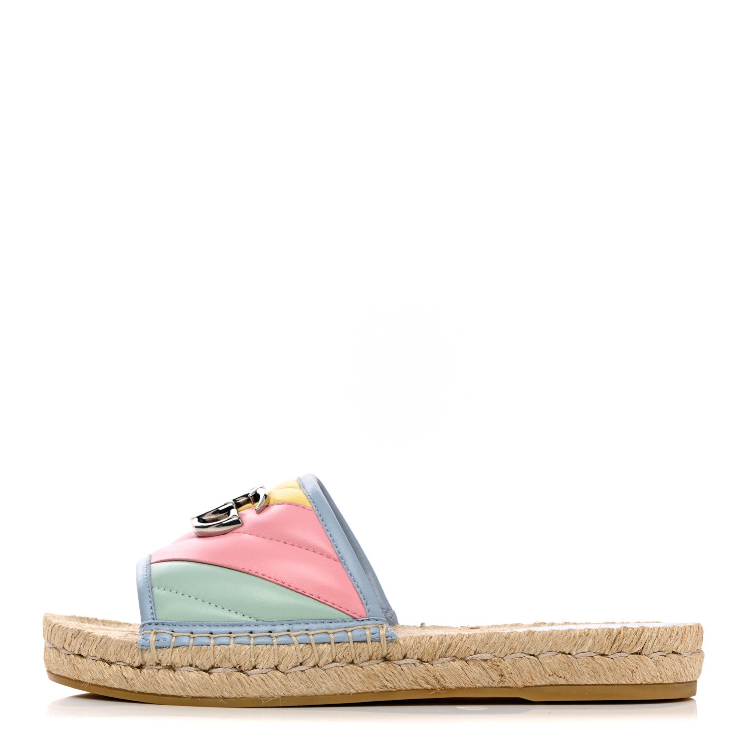 Gucci Nappa Matelasse Diagonal GG Marmont Espadrilles 36.5 Multicolor Pastel 1 of 11