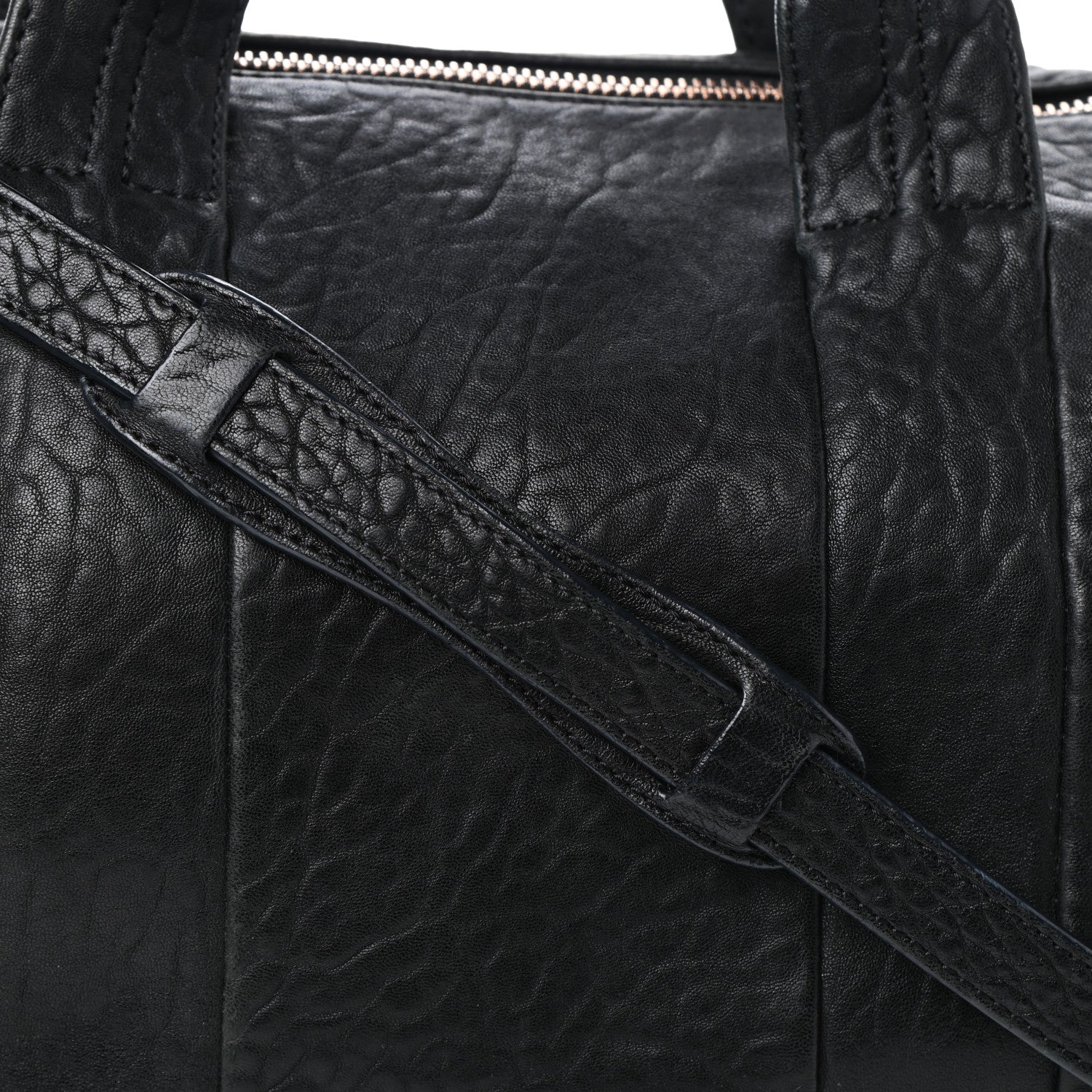 Alexander Wang Pebbled Lambskin Rocco Black Rose Gold Hardware 7 of 9