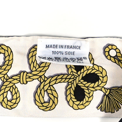 Hermes Silk Galons Et Brandebourg Twilly Black Gold White 3 of 4