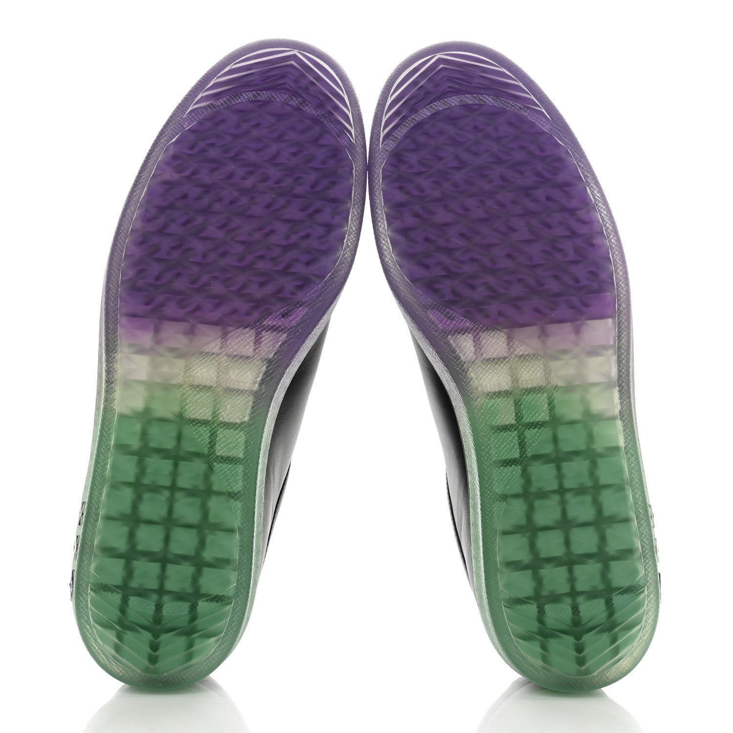 Louis Vuitton Calfskin Mens Luxembourg Samothrace Sneakers 7.5 Black Purple Green 5 of 8