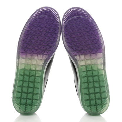 Louis Vuitton Calfskin Mens Luxembourg Samothrace Sneakers 7.5 Black Purple Green 5 of 8